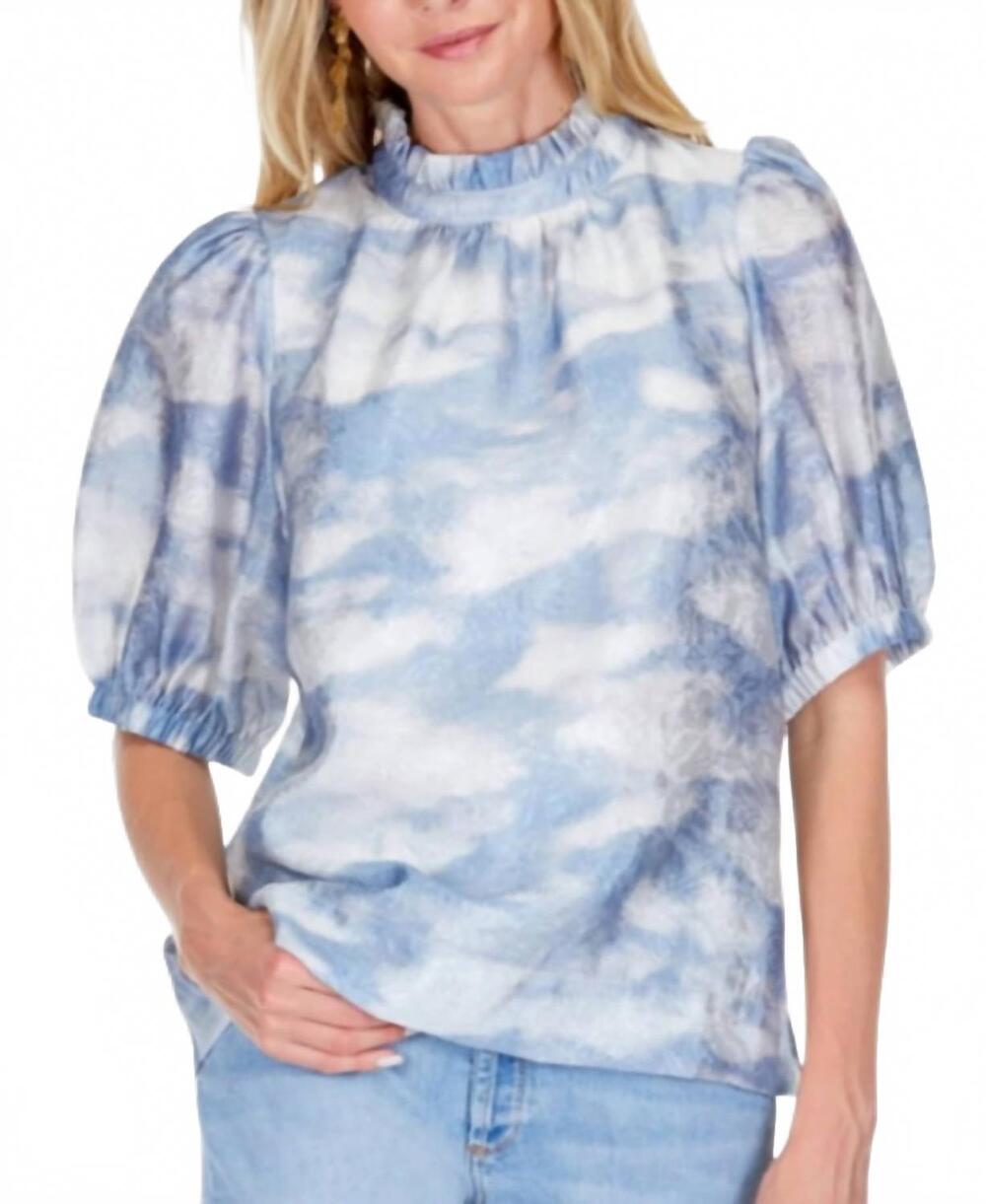 NEW JADE & JOY JOY clouds puff sleeve top in blue